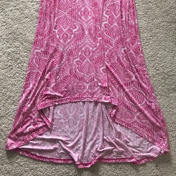 NY&CO, Pink & Wht High/Low Maxi Dress, Size XL, NWT - Picture 2 of 2